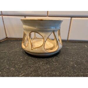 Signed Jacques Votive Orchid Pot Handmade Studio Pottery Ceramic Tea Light